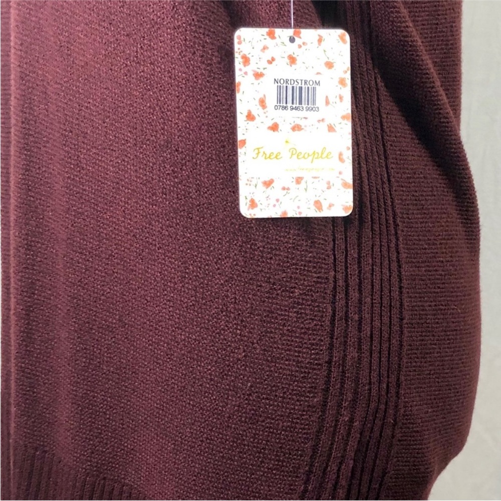 Free People Knit Tunic NWT Burgundy - Picture 4 of 7